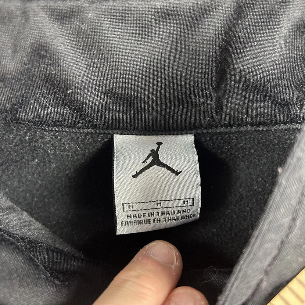 Jordan Track Jacket Mens Medium Black‎ Full Zip Fleece Lined Basketball Athletic